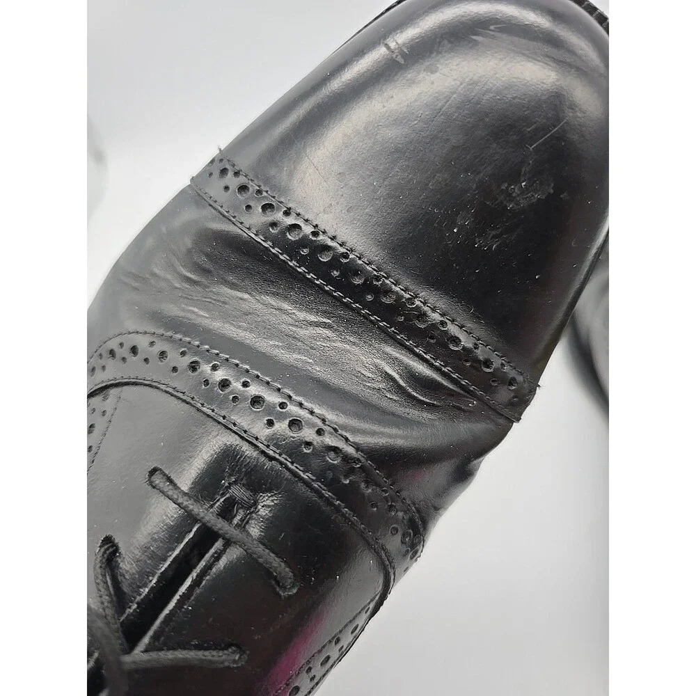 Stacy Adams Tinsley Black Mens 10.5 M Wing Tip Oxford Dress Shoes 23574